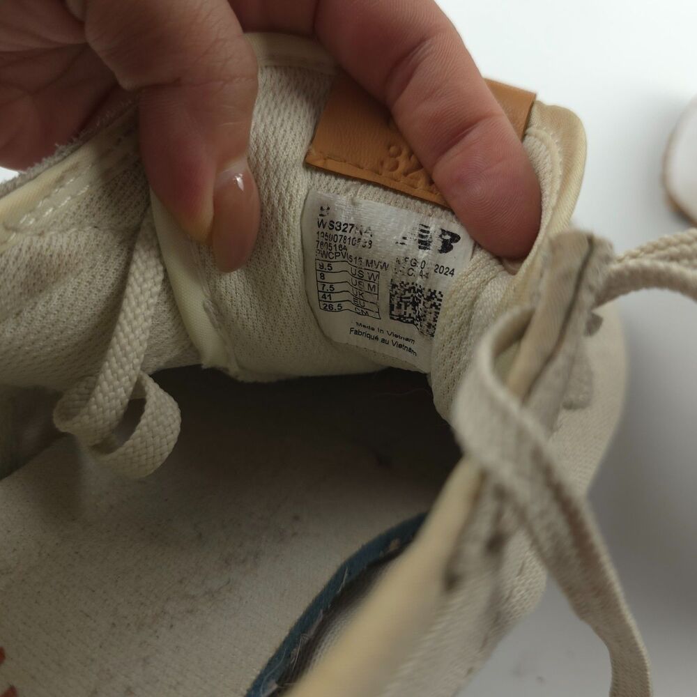 NEW BALANCE 327 Sneakers Leather Trainer Minimal Athleisure Athflow Sporty White - Picture 10 of 11